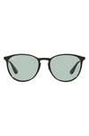 Ray Ban 54mm Round Sunglasses In Shiny Black