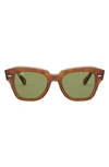 Ray Ban 52mm Square Sunglasses In Havana Pin