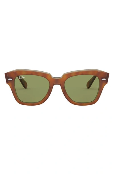 Ray Ban 52mm Square Sunglasses In Havana Pin
