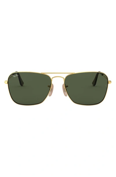 Ray Ban Ray-ban 'caravan' 55mm Sunglasses In Gold/dark Green