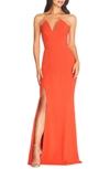 Dress The Population Fernanda Strapless Evening Gown In Poppy