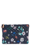 Mz Wallace Metro Water Resistant Quilted Pouch In Moon Garden