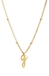 Argento Vivo Sterling Silver Rondelle Script Initial Pendant Necklace In Gold G