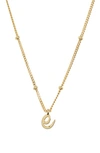 Argento Vivo Rondelle Script Initial Pendant Necklace In Gold E