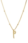 Argento Vivo Sterling Silver Rondelle Script Initial Pendant Necklace In Gold P
