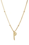 Argento Vivo Rondelle Script Initial Pendant Necklace In Gold P