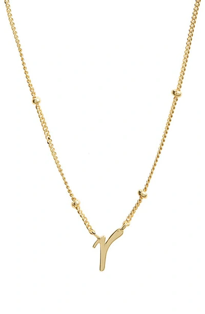 Argento Vivo Rondelle Script Initial Pendant Necklace In Gold R