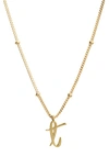 Argento Vivo Rondelle Script Initial Pendant Necklace In Gold T