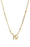 Argento Vivo Rondelle Script Initial Pendant Necklace In Gold N