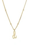 Argento Vivo Sterling Silver Rondelle Script Initial Pendant Necklace In Gold D