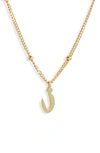 Argento Vivo Sterling Silver Rondelle Script Initial Pendant Necklace In Gold I