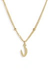 Argento Vivo Rondelle Script Initial Pendant Necklace In Gold I