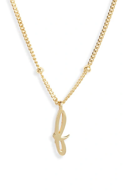 Argento Vivo Rondelle Script Initial Pendant Necklace In Gold F