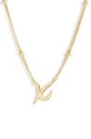 Argento Vivo Rondelle Script Initial Pendant Necklace In Gold X