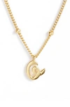 Argento Vivo Rondelle Script Initial Pendant Necklace In Gold O
