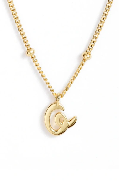 Argento Vivo Rondelle Script Initial Pendant Necklace In Gold O