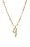 Argento Vivo Sterling Silver Rondelle Script Initial Pendant Necklace In Gold Q