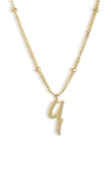 Argento Vivo Rondelle Script Initial Pendant Necklace In Gold Q