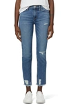 HUDSON NICO DISTRESSED CROP STRAIGHT LEG JEANS,WMC298TDF