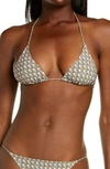 TORY BURCH BASKET WEAVE PRINT BIKINI TOP,81715