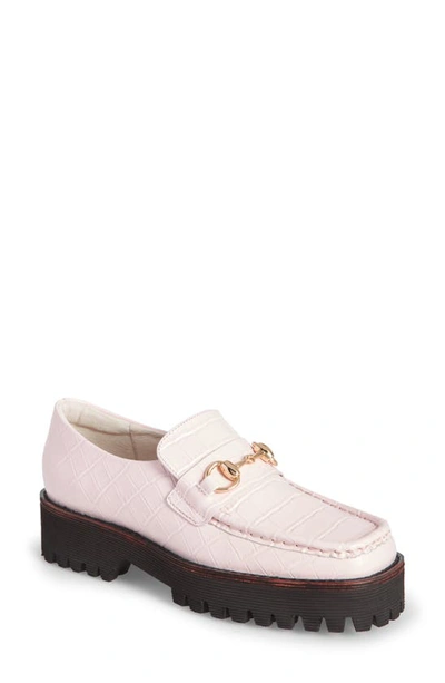 Intentionally Blank Hk2 Loafer In Baby Pink Leather