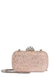 ALEXANDER MCQUEEN SPIDER CRYSTAL EMBELLISHED LEATHER CLUTCH,5837331YB99