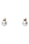 Mikimoto Classic Cultured Pearl Stud Earrings In Yellow Gold