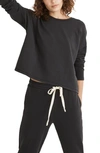 Madewell Mwl Superbrushed Easygoing Sweatshirt In Black Coal