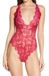 Oh La La Cheri Cortney Lace Bodysuit In Cherries Jubilee