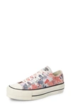 Converse Women's Festival Platform Chuck Taylor All Star Ox Low Top Casual Sneakers From Finish Line In Egret/ Terracotta Pink/ Black