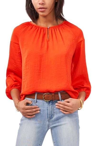 Vince Camuto Hammered Satin Blouse In Passion Fruit