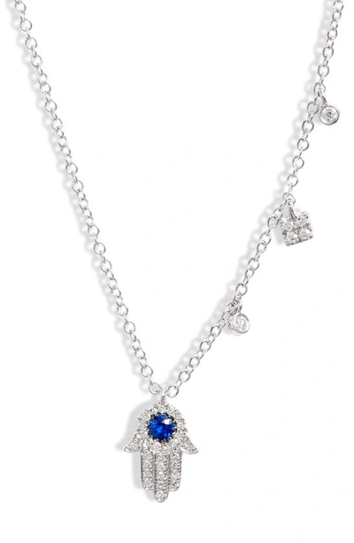 Meira T Sapp Hamsa Pendant Necklace In White Gold