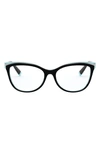 Tiffany & Co 54mm Cat Eye Optical Glasses In Black Blue