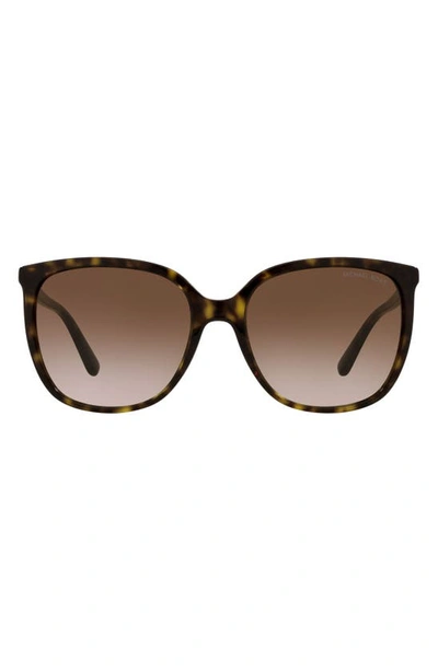 Michael Kors 57mm Gradient Cat Eye Sunglasses In Dark Tort