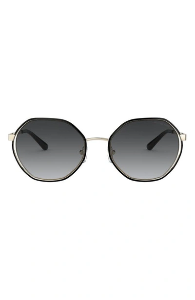 Michael Kors 57mm Gradient Round Sunglasses In Light Gold