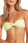 Billabong Tanline Lulu Bandeau Bikini Top In Gcq0-shadow Lime