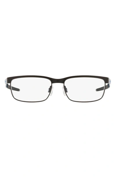 Oakley Kids' Steel Plate™ Xs 48mm Rectangle Optical Glasses In Shiny Black