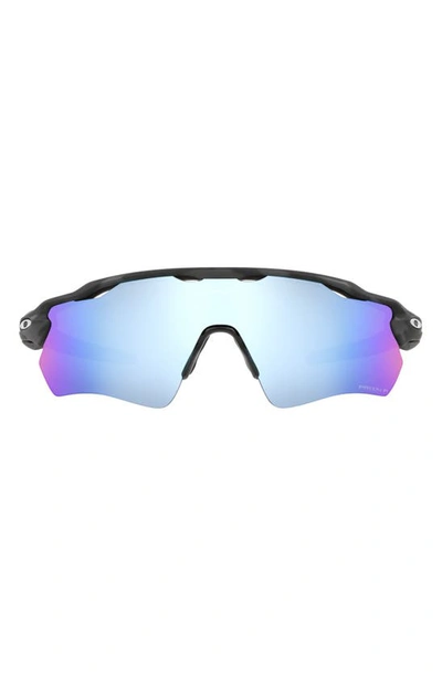 Oakley Radar® Ev Path® 38mm Prizm™ Polarized Wrap Sunglasses In Rubber Black