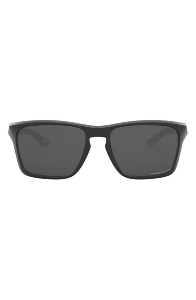 Oakley Sylas 57mm Prizm™ Polarized Keyhole Sunglasses In Black