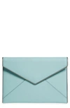 Rebecca Minkoff Leo Envelope Clutch In Sea Mist/ Gunmetal