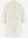 JIL SANDER JIL SANDER CONCEALED PLACKET GATHERED BLOUSE