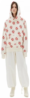 Saint Michael White Heart Hoodie In White