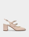 Carel Banana Patent-leather Pumps In Nude