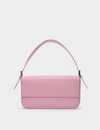 By Far Manu Crocodile-effect Shoulder Bag In Pink
