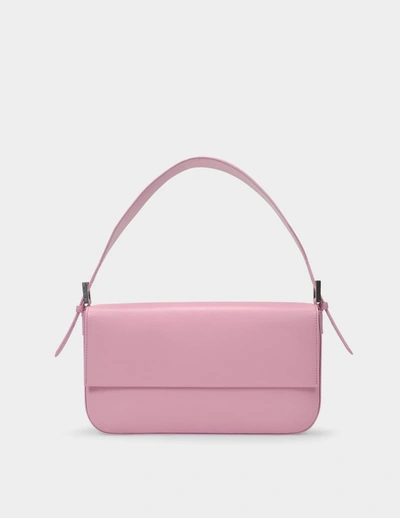 By Far Manu Crocodile-effect Shoulder Bag In Pink