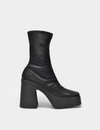 STELLA MCCARTNEY PLATEAUSTIEFEL AUS SYNTHETISCHEM LEDER, SCHWARZ