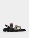 Toga Multiple Straps Slingback Sandals In Black