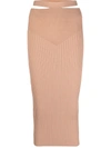 ADAMO RIBBED-KNIT PENCIL SKIRT