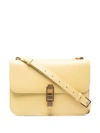 Saint Laurent Yellow Carré Leather Cross Body Bag In Yellow