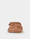Loeffler Randall Willa Mini Ruched Leather Clutch In Brown